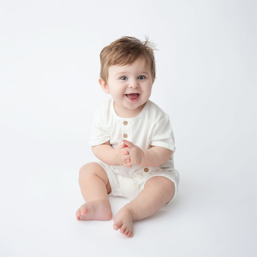 Dawn Romper Half Sleeve - Snow