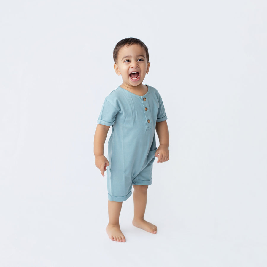 Dawn Romper Half Sleeve - Forest Dew